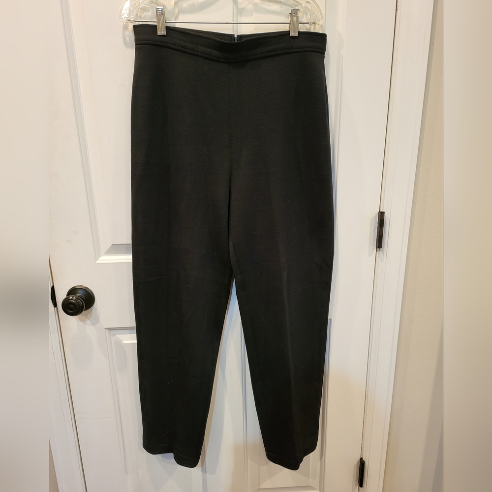 Black Pants * size 12 * length 40" * 100% pure wool * Designer Jennifer George